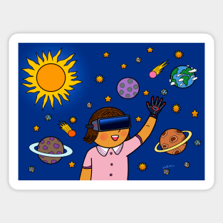 Virtual Reality Space Universe Science Sticker